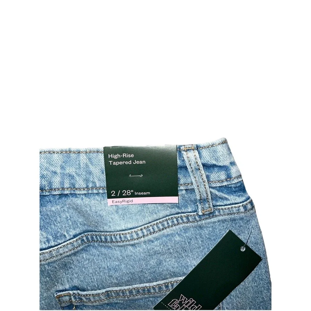Wild Fable High-Rise Tapered Jeans Distressed Womens Size 2 28” Inseam Blue